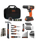 Home Tool Kit With 20V Max Drill Driver, 83-Piece Set Including Drill Bits, Screwdriver Bits, Pliers, and Carry Bag for DIY Projects