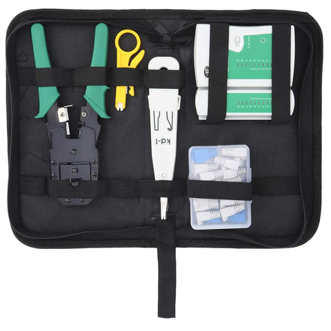 Cable Repair Tool Kit With Wire Strippers And Tester Portable Pro Grade Wiring Set For Electrical Projects All In One Heavy Duty Hand Tools Industrial Supply Kit For DIYs And Pros, zip case