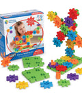 Learning Resources Gears Starter Building Set For STEM Activities And Fine Motor Skill Development Totally Kid Friendly Toddler Explorer Kit For Science And Construction Ages 3 And Up Perfect Gift For Boys And Girls with colorful gears and bases displayed.