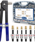 Beast Rivet Nut Tool Kit With 455Pcs Rivet Nuts And 6 SAE And Metric Mandrels displayed with rugged carrying case