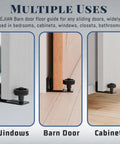 Sliding Barn Door Floor Guide Set With Wall Mount Flush Flat Bottom Guides Adjustable Floor Guide Rollers with Eight Setup Options