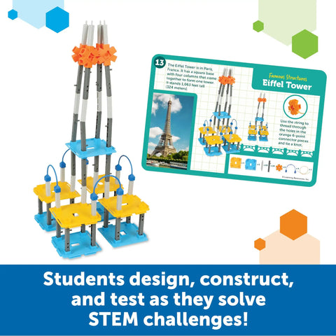 STEM Explorers Bridge Builders Classroom Set For Kids 5 And Up 305 Piece Totally Hands On Engineering Kit Eiffel Tower model