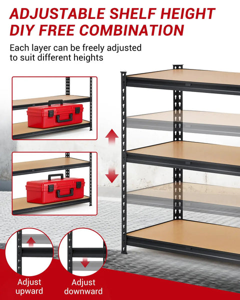 Beefy Heavy Duty Garage Storage Shelves 3 Tier Metal Shelving Unit 48 By 24 By 36 Inches Industrial Grade Steel With 1320 Lbs Total Load Capacity For Tools, Boxes, And Garage Gear, adjustable shelf height