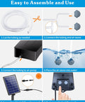 Solar Pond Aerator With 2200mAh Battery Backup, 3 Mode Solar Air Pump For Pond setup instructions with solar panel and air stones