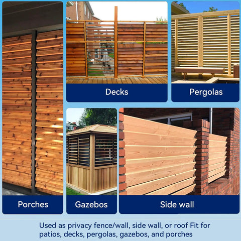 Outdoor Louvers Bracket Kit For Blinds And Shutters, Deck Sunblind Hardware Set To Angle Louvers, Regulate Sun And Privacy On 48 Inch Wide Deck, Each Set Holds Up To 11 Boards