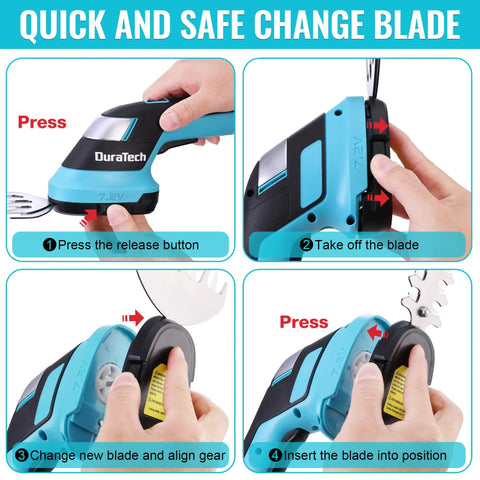 Steps to change blade on Cordless Hedge Trimmer And Grass Shear Combo For Quick Yard Cleanup With Built In Battery