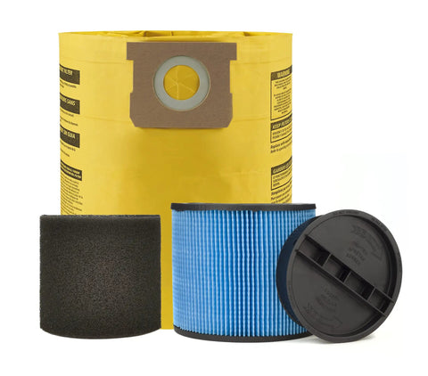 Filters and dust bag for Contractor Wet Dry Vacuum 10 Gallon Pro Workhorse, showing components for high efficiency filtration.