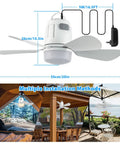 Outdoor Gazebo Ceiling Fan With Light, Plug In Patio Fan With 16.5 Ft Cord, Portable for Canopies and Pergolas Installation Options