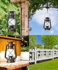 Collage of Bronze Vintage Solar Lanterns Two Pack Outdoor Lights With LED for patio, garden, and yard decor
