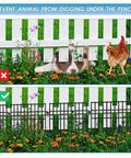 37ft Long Garden Animal Barrier Fence 13 Inch High Rustproof Metal Wire No Dig Dog Border Fence 26 Pack Ground Stakes 1.44 Inch Gap Decorative Fence Keep Dogs Rabbits Out of Your Yard installed to protect flowers.
