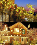 Outdoor Christmas Lights 105Ft 300 LED String Lights With 8 Modes End-To-End Plug UL Listed Waterproof Fairy Lights on house