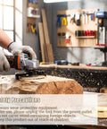 Pro Grade Wood Carving Disc Kit For 4 And 4.5 Inch Angle Grinders with 7/8 Inch Arbor in use on wooden block