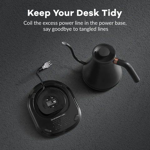 Top view of Gooseneck Electric Kettle With One Degree Fahrenheit Precision Temperature Control 100 To 212 F 1200W Fast Heat Up 0.8L