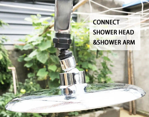 Solid Brass Shower Head Swivel Ball Adapter With Hand Shower Connector And Arm Extension In Oil Rubbed Bronze, Smooth 360 Degree Rotation, Leak Free, Durable Brass Construction, No Fuss Install For Any Standard Shower on shower arm
