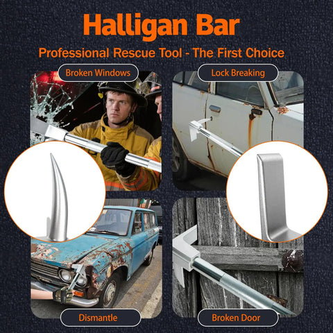 30 Inch Halligan Bar For Fire Rescue And Forcible Entry Beefy Forged Steel Tool With Precision Geometry Rapid Entry Breach Gear