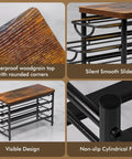 Universal Coffee Pod Holder With Two Multifunctional Storage Drawers showcasing woodgrain top and sturdy cylindrical feet design.