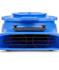 Front view of Top Shelf Low Profile Air Mover Carpet Dryer Fan With Variable Speed Control For Rapid Water Damage Cleanup And Legit Commercial Restoration Projects Blue.