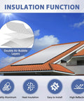 Heavy Duty Reflective Bubble Insulation Sheet For Garage Door Thermal Barrier featuring double bubble layers on a roof under sunlight.