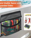 Heavy-Duty Boat Storage Bag With Full Enclosure Lid 18x12 Inches Self-Adhesive Organizer For Tackle Tools Gear Waterproof Boat Caddy
