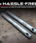 Wheel Hanger Pin Set Two Pack M14 x P1.5 Wheel Stud Alignment Guide Pins on a workshop surface