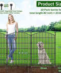 Ten Panel No Dig Garden Fence Set, 40 Inch Tall, 23.6 Feet Long, Rustproof Metal Dog Fence for Yard Patio and Flower Beds display