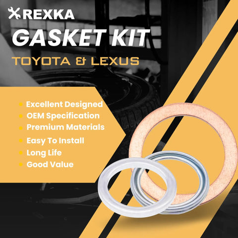 Transfer And Differential Service Gasket Kit For Toyota And Lexus Rigs Including 4Runner Land Cruiser Tundra Tacoma FJ Cruiser Highlander RAV4 Sequoia Sienna 24 Piece Kit With Crushable Oil Drain Plug Gaskets Pro Grade Quality