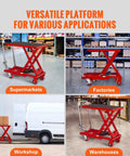 Heavy Duty Hydraulic Lift Table Cart 500 Lb Portable Scissor Platform With Pump For Smooth Material Handling And Easy Lifting Up To 28 Inches No Oil Mess At All used in workshops and supermarkets.