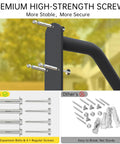 Built Like A Tank Heavy Duty Wrought Iron Hand Rails For Outdoor Steps, U Shaped Exterior Stair Railing With Integrated Backplate, Rust Resistant Grab Bar For Porch Deck Garage showing premium high-strength screws.