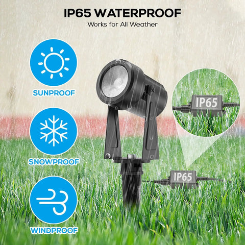 Outdoor Landscape Lighting Kit With Dusk To Dawn Sensor Controller For Auto On Off 4 Pack Weatherproof Pathway Garden Yard Spotlights with IP65 Rating