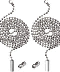 2 Pack Steel Beaded Ball Pull String Extension Chain With Connectors For Ceiling Fan Light Fixture And Bulb Switch Extender