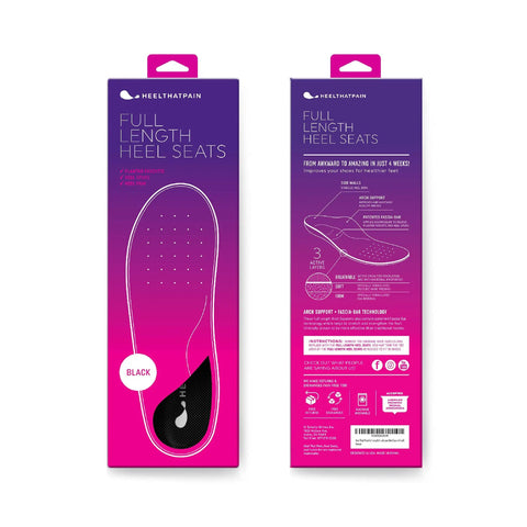 High Arch Sole Seats Insoles For Plantar Fasciitis And Heel Pain With Fascia Bar Technology packaging front and back view