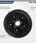 Electric Brake Kit For Trailer Axles Pair With 5 On 5 Bolt Circle Drums, 10 Inch By Two And One Quarter Inch Manual Adjusting Brakes