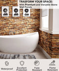 3D Wall Panels For Interior Wall Decor In Brown Slate Style 10 Pack PVC Covers 49 Sq Ft Easy Installation Non Toxic PVC Construction