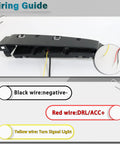 Toyota Tacoma Front Wheel Arch Side Marker Lights Kit wiring guide for 2024-2026 SR SR5, showing wire functions and connections.