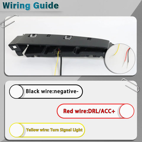 Toyota Tacoma Front Wheel Arch Side Marker Lights Kit wiring guide for 2024-2026 SR SR5, showing wire functions and connections.