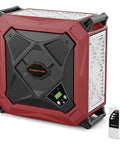 Heavy Duty Ceiling Mounted Dust Collector 1080 Cfm Wireless Remote Air Filtration System, red unit with control panel and remote.