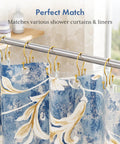 Dark Gold Double Shower Curtain Hooks With Cylindrical Design 12 Pack Metal Rust Proof Rings For Smooth Glide And Balanced Hanging