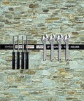 Heavy Duty Magnetic Tool Holders 18 Inch 8 Pack With Mounting Brackets And S Hooks Wall Mount Magnetic Bar Rack For Wrenches Screwdrivers Hammers And More holding screwdrivers and wrenches on stone wall