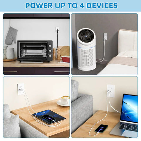 In-Wall Cable Management Kit With Recessed Outlet Box For Wall Mounted TV, Recessed Power Box With AC USB-C USB-A Ports And 9.8 Ft Extender