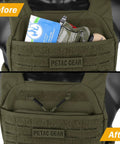 Before and after with Tactical Drop-In Zipper Inserts for Built-In Vest Plate Bag Admin Pocket with smooth zipping