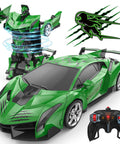 Transforming RC Car For Boys Ages 3 To 12 With Two Point Four GHz Remote Control, One Eighteen Scale Robot Transformer, 360 Rotation