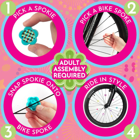 Steps to use Flower And Star Bike Spoke Decorations Kit, 24 Colorful Snap On Spokes For Front And Rear Wheels, Reflective Kid Friendly Bicycle Accessories For Safety, Style, And A Quick Gift Idea That Slaps.