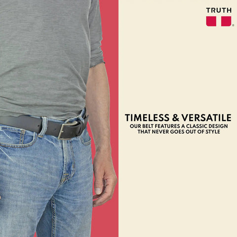 Vegan Men's Belt For Work And Everyday Wear, Built To Last Durable Classic Black Belt For Jeans And Pants, Timeless Style In Black Or Brown, Everyday Comfort And Tough Build, Size 38