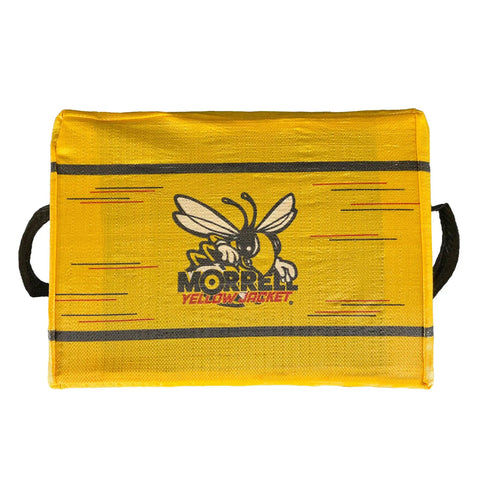 Yellow Jacket Kinetic One Point Zero 65 Pound Portable Field Point Archery Target Bag with two sides and durable handles.