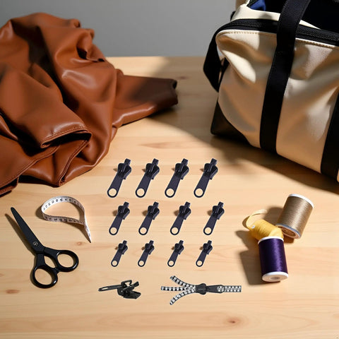 12 Pack Black Zipper Sliders Repair Kit For Clothes Jackets Bags And Luggage Universal Fit For Standard Teeth Quick Fix Zipper Pullers