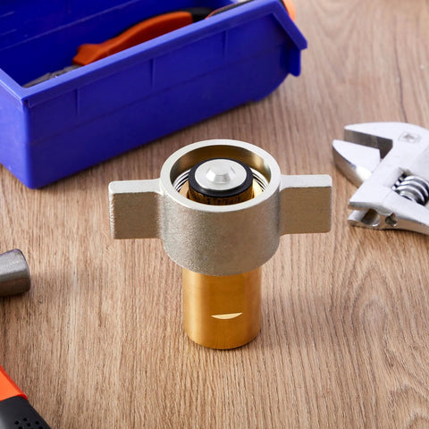 Otoolling 1-Pack 1-inch NPT wet-line wing-nut hydraulic female quick-disconnect coupler, brass body