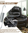 Heavy Duty Tension Spring Replacement For Recliner Sofa And Couch Chairs Quick Homebody Fix 4-5/8 Inch Overall Length Durable steel coil spring installed in recliner.