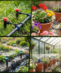 Upgraded 2026 Automatic Drip Irrigation Kit watering garden and greenhouse with 100 ft PE tubing, adjustable emitters