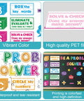 41 Piece Math Bulletin Board Set With Cubes And Math Keywords Paper Cutouts For Summer Classroom features vibrant colors and durable PET film.