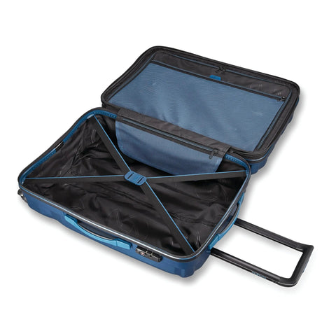 Open view of Lightweight 3-Piece Polycarbonate Spinner Suitcase Set With 4 Smooth Spinner Wheels, Telescoping Handle, Side Carry Handle, And TSA Lock